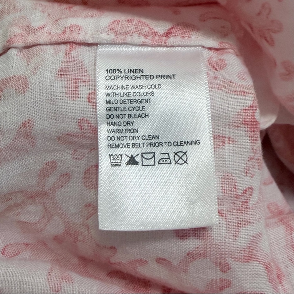 Tommy Bahama 100% linen sea coral print sleeveless shirt dress, size Medium - Picture 8 of 10